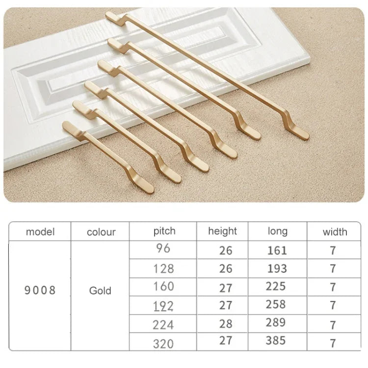 9008-224 현대 심플 캐비닛 도어 손잡이 서랍 옷장 아연 합금 손잡이, 9008-224