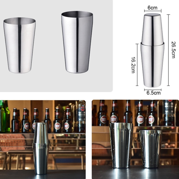 스테인리스 스틸 보스턴 칵테일 모듈레이터 고급 바텐더 도구 / 프리미엄 바웨어 도구, 용량: 750 + 600ml, 칵테일 모듈레이터