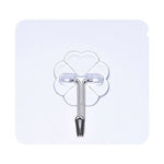 10pcs PVC + Stainless Steel Thin Plum Shape Seamless Adhesive Hook Waterproof Transparent Strong Stick Hook Kitchen Wall Mount, Thin