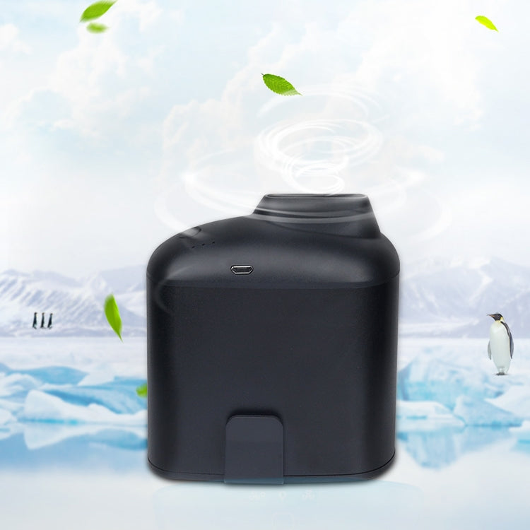 휴대용 창의적 허리걸이 USB 선풍기, 3단계 조절 가능한 바람 세기, 블랙, 그레이