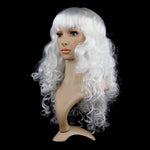 Colorful Wild-Curl Up Party Headwear Wavy Long PET Wigs For Female(Black)