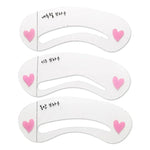 3 in 1 눈썹 스텐실 모양 템플릿 도구, 3 in 1