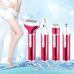 4-in-1 USB 충전식 진동 눈썹 트리머 바디 헤어 제거기 세트 USB 케이블 포함, 4-in-1
