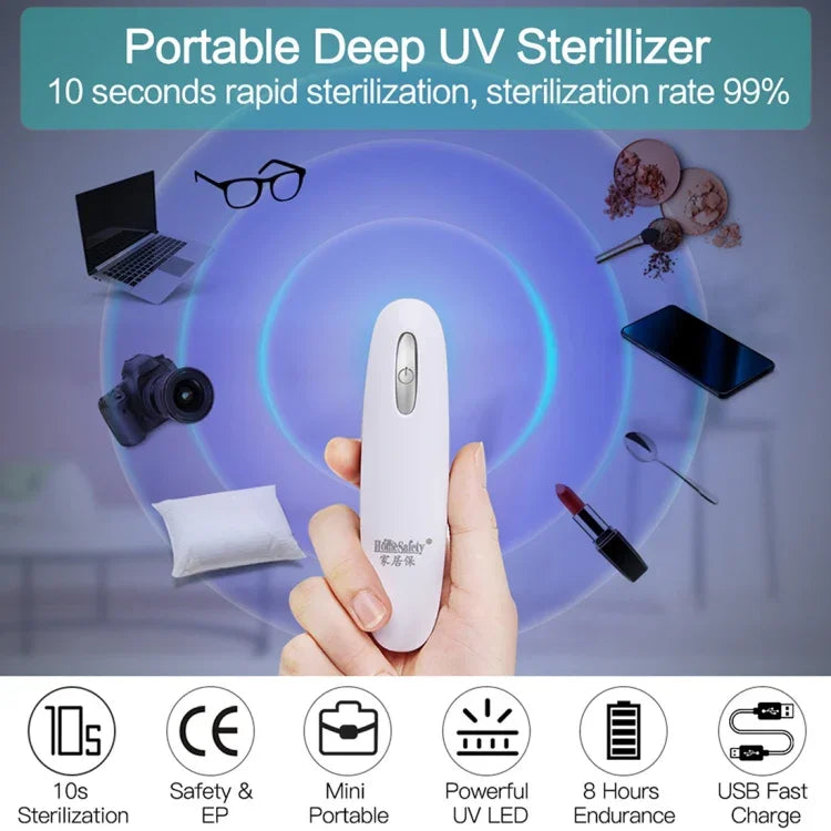 휴대용 UVC LED 라이트 살균 소독 스틱 램프, 소독 스틱 램프