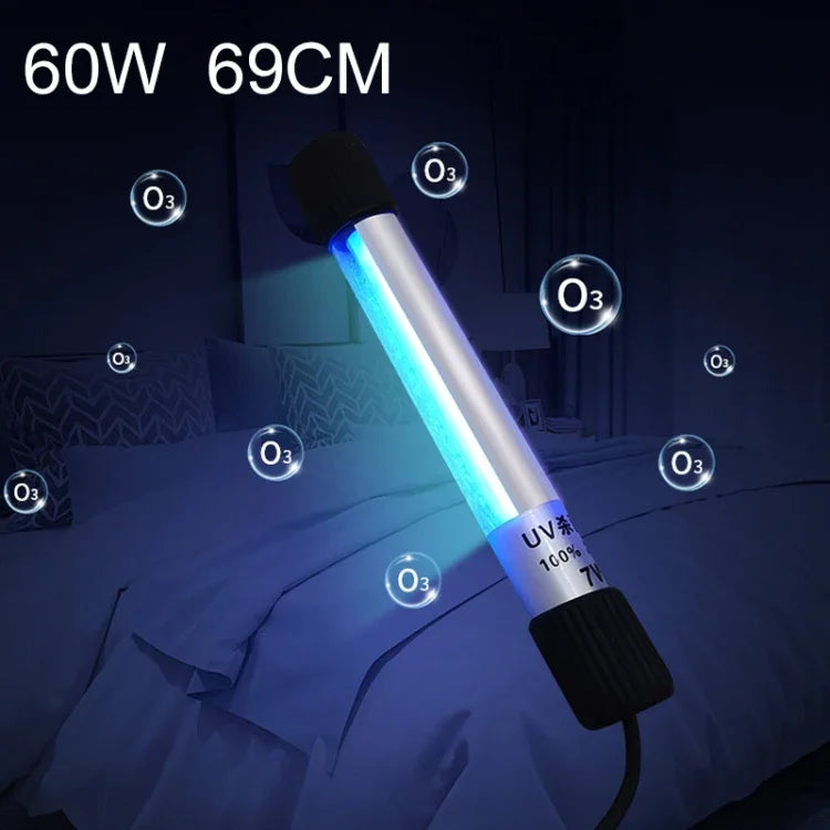 60W 69cm 길이 오존 UV 강력 광 소독 휴대용 항바이러스 살균 램프 바 스트립, CN 플러그, 60W 69cm