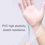 100개 일회용 PVC 검사 장갑 가정용 투명 촉감 보호 장갑, 사이즈: L, 100개 L