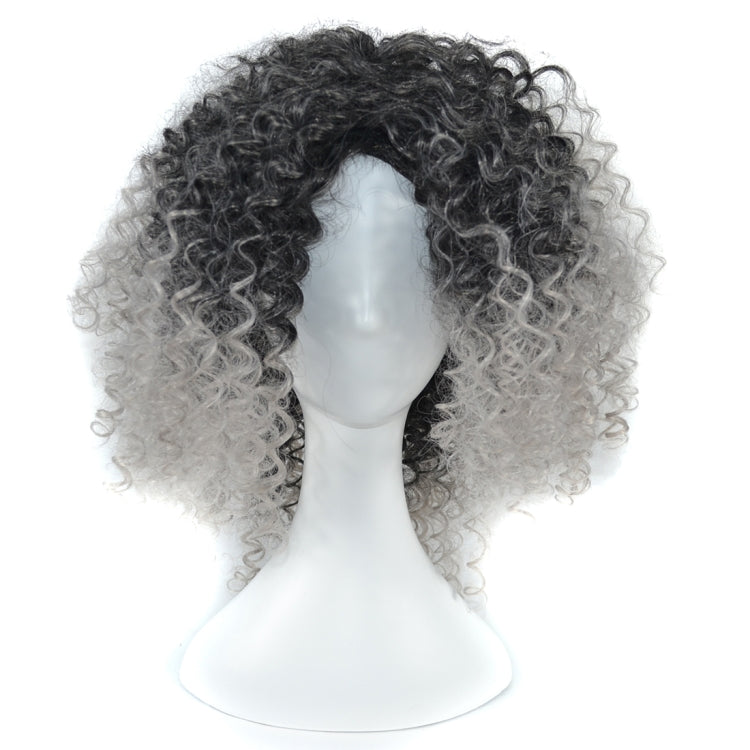 T191006 유럽 및 미국 여성용 짧고 작은 곱슬 머리 가발 헤드기어