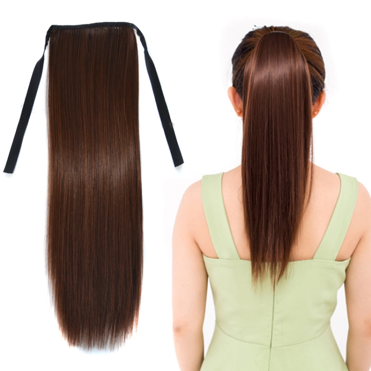 내추럴 롱 스트레이트 헤어 포니테일 붕대 스타일 가발 포니테일 여성용, 길이: 45cm, 45cm