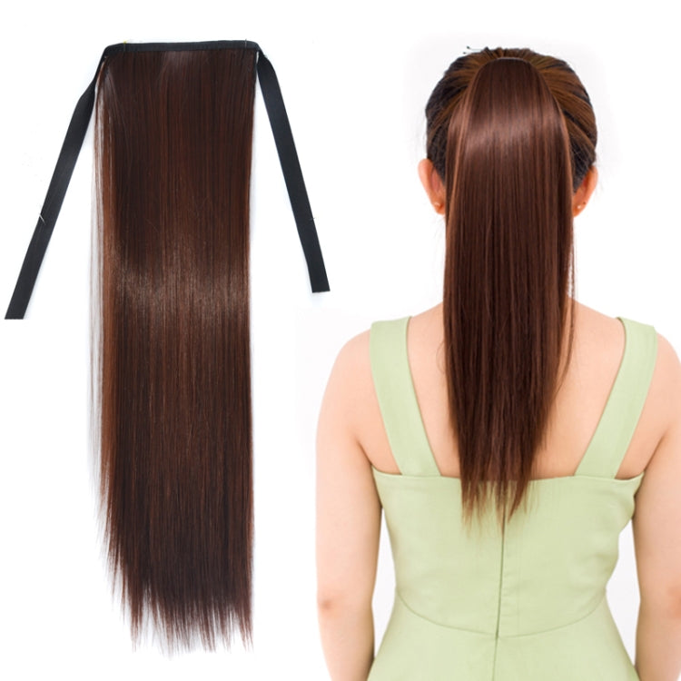 내추럴 롱 스트레이트 헤어 포니테일 붕대 스타일 가발 포니테일 여성용, 길이: 45cm, 45cm