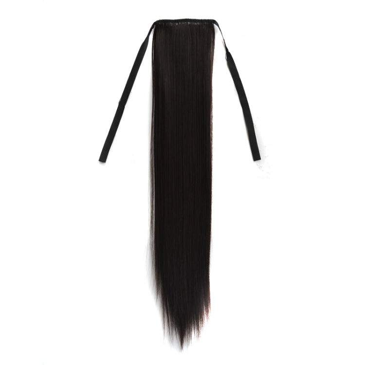 내추럴 롱 스트레이트 헤어 포니테일 붕대 스타일 가발 포니테일 여성용, 길이: 60cm, 60cm