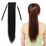 내추럴 롱 스트레이트 헤어 포니테일 붕대 스타일 가발 포니테일 여성용, 길이: 60cm, 60cm
