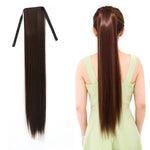 내추럴 롱 스트레이트 헤어 포니테일 붕대 스타일 가발 포니테일 여성용, 길이: 75cm, 75cm