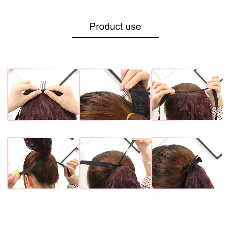 내추럴 롱 스트레이트 헤어 포니테일 붕대 스타일 가발 포니테일 여성용, 길이: 75cm, 75cm