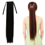 내추럴 롱 스트레이트 헤어 포니테일 붕대 스타일 가발 포니테일 여성용, 길이: 75cm, 75cm
