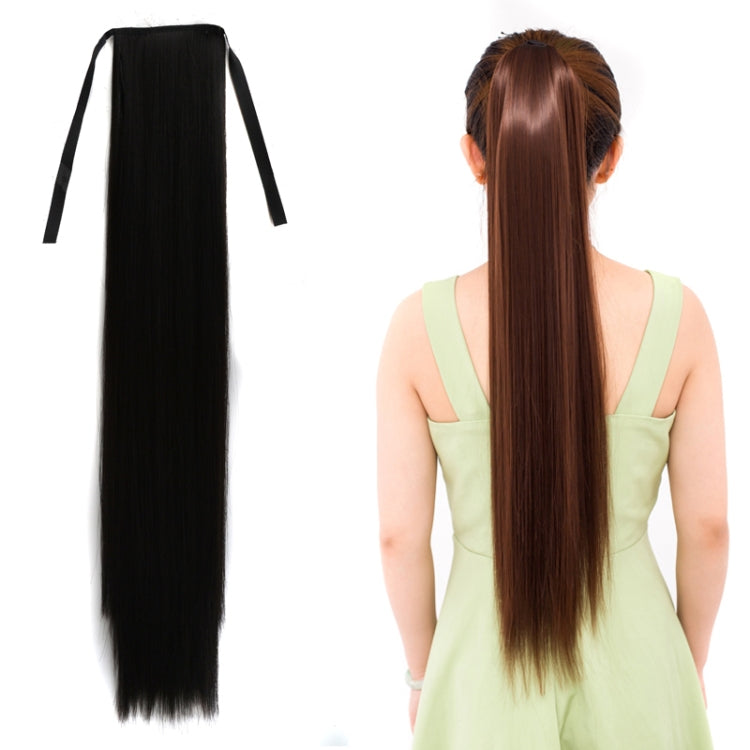 내추럴 롱 스트레이트 헤어 포니테일 붕대 스타일 가발 포니테일 여성용, 길이: 75cm, 75cm