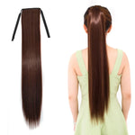 내추럴 롱 스트레이트 헤어 포니테일 붕대 스타일 가발 포니테일 여성용, 길이: 75cm, 75cm