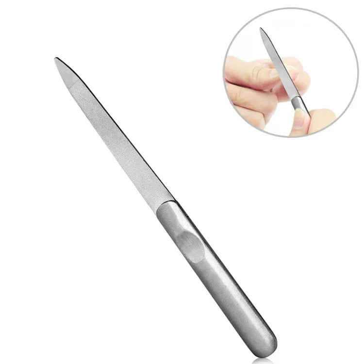 스테인리스 스틸 연마 손톱 파일, 길이: 95mm, 길이: 95mm