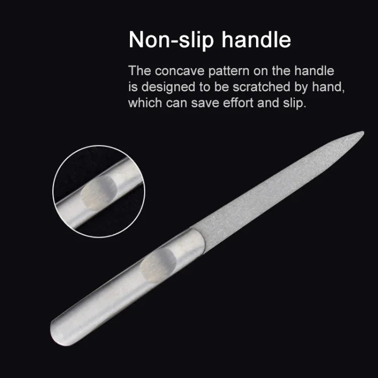스테인리스 스틸 연마 손톱 파일, 길이: 95mm, 길이: 95mm