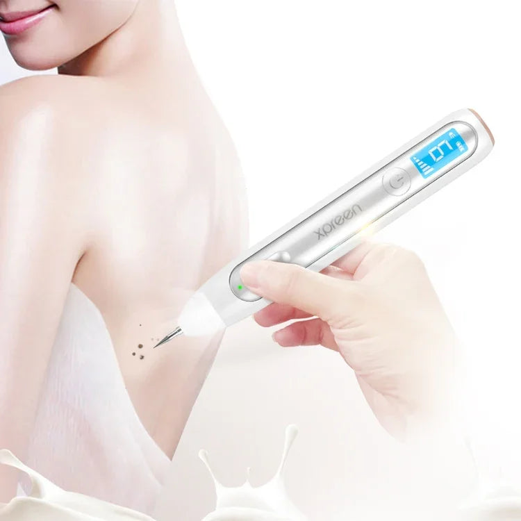 XPREEN XPRE051 전문가용 무선 충전식 점, 주근깨, 다크 스팟, 문신, 사마귀 제거 펜 피부 태그 스팟 지우개 프로 뷰티 스윕 스팟 펜 키트 LED 화면 및 스포트라이트 포함