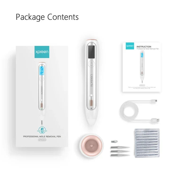 XPREEN XPRE051 전문가용 무선 충전식 점, 주근깨, 다크 스팟, 문신, 사마귀 제거 펜 피부 태그 스팟 지우개 프로 뷰티 스윕 스팟 펜 키트 LED 화면 및 스포트라이트 포함