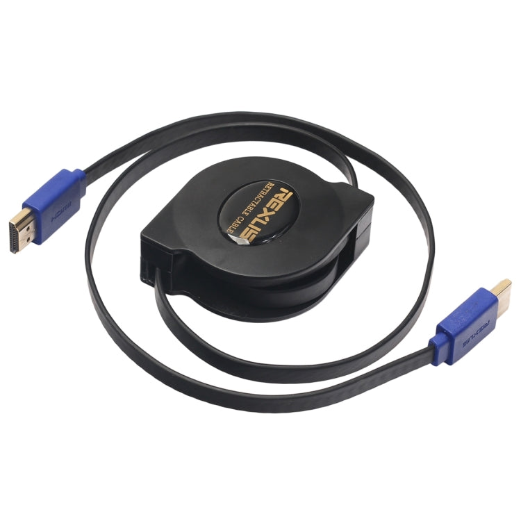 1.8m HDMI 1.4 (1080P) 금도금 커넥터 HDMI 수컷 to HDMI 수컷 자동 감김 평면 케이블, 길이: 1.8m