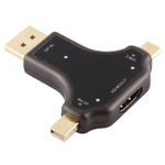 D63A DisplayPort + 미니 DP + USB-C / Type-C 수컷 to HDMI 암컷 3-in-1 어댑터, D63A