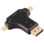 D63A DisplayPort + 미니 DP + USB-C / Type-C 수컷 to HDMI 암컷 3-in-1 어댑터, D63A