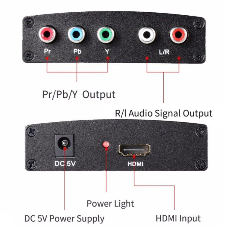 1080P HD HDMI to YPbPr 비디오 및 R/L 오디오 어댑터 컨버터, HDMI to YPbPr+R/L