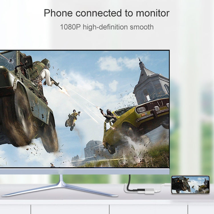 iPhone용 8핀 to HDMI HDTV 프로젝터 비디오 어댑터 케이블, iPhone 8핀용