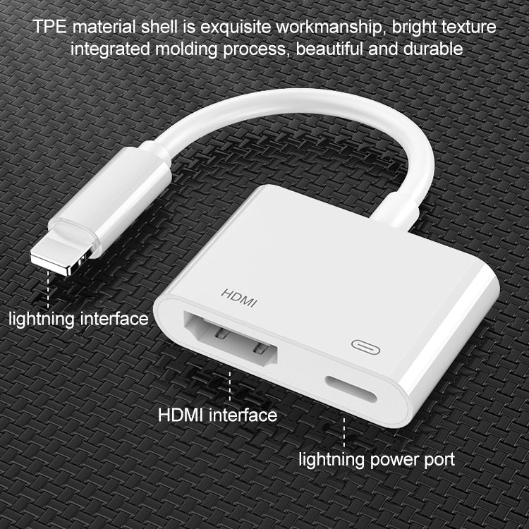 iPhone용 8핀 to HDMI HDTV 프로젝터 비디오 어댑터 케이블, iPhone 8핀용