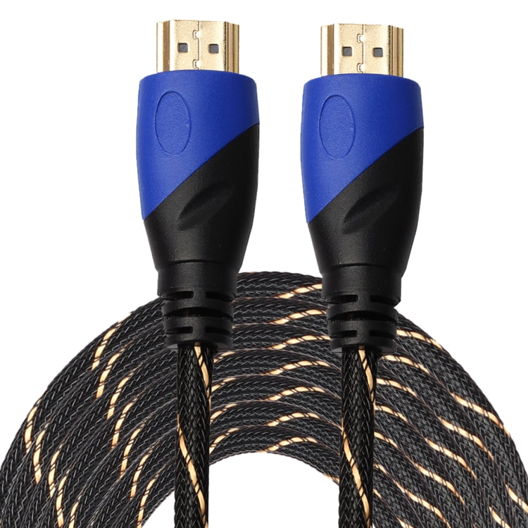 15m HDMI 1.4 버전 1080P 직조 네트 라인 블루 블랙 헤드 HDMI 수컷 to HDMI 수컷 오디오 비디오 커넥터 어댑터 케이블, 길이: 15m