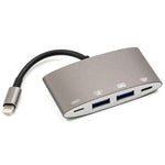 1040KEY 8핀 to USB + 타입-C / USB-C + OTG 다기능 변환 어댑터, 1040KEY