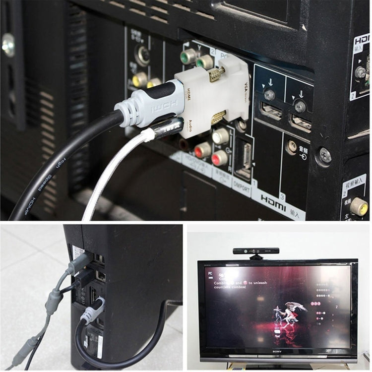프로젝터, 모니터, TV용 오디오 출력 HDMI 암-VGA 수 변환기 어댑터, HDMI에서 VGA+오디오