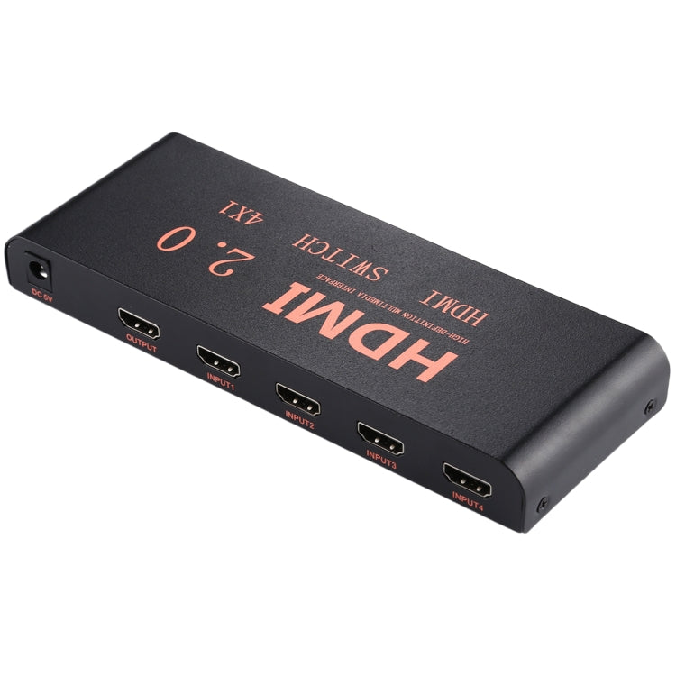4대1 4K/60Hz HDMI 2.0 스위치 리모컨 포함, 유럽 플러그, 4대1