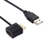 50cm HDMI 암 + HDMI 수에서 USB 2.0 수 커넥터 어댑터 케이블, HDMI 암 + 수
