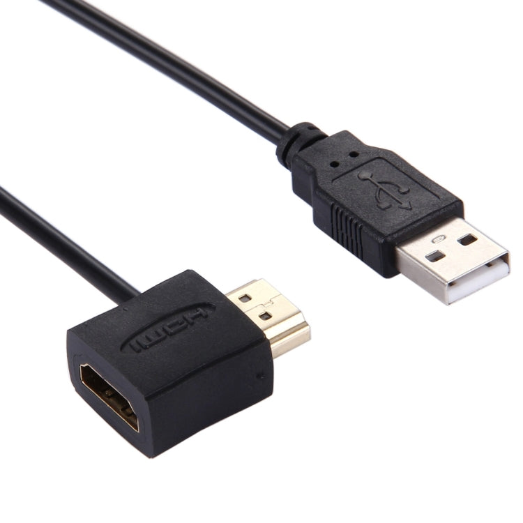 50cm HDMI 암 + HDMI 수에서 USB 2.0 수 커넥터 어댑터 케이블, HDMI 암 + 수