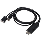 USB 수컷 + USB 2.0 암컷 to HDMI 폰 to HDTV 어댑터 케이블
