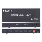 HDMI 4x2 매트릭스 스위처 / 스플리터 리모컨 포함, ARC / MHL / 4Kx2K / 3D 지원, HDMI 입력 4포트, HDMI 출력 2포트, ARC / MHL / 4Kx2K / 3D 지원
