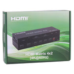 HDMI 4x2 매트릭스 스위처 / 스플리터 리모컨 포함, ARC / MHL / 4Kx2K / 3D 지원, HDMI 입력 4포트, HDMI 출력 2포트, ARC / MHL / 4Kx2K / 3D 지원