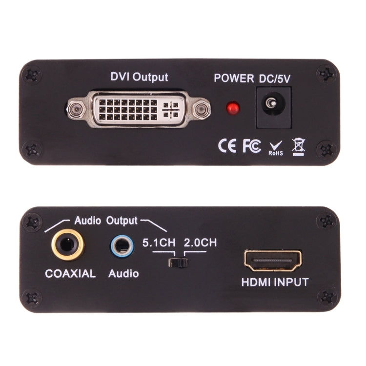 NEWKENG X5 HDMI to DVI 오디오 3.5mm 동축 출력 비디오 컨버터, EU 플러그, X5 HDMI to DVI 오디오 포함