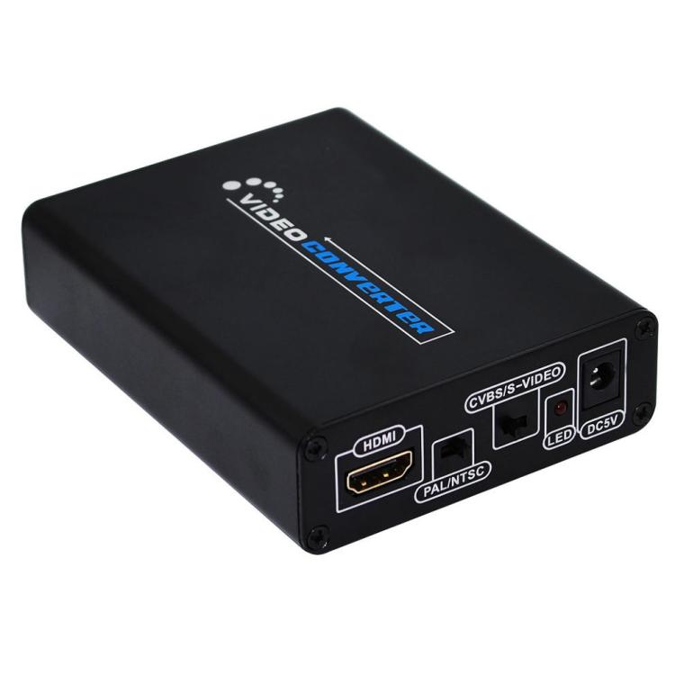 HDMI to 컴포지트 / AV S-비디오 컨버터 RCA CVBS/L/R 비디오 컨버터 어댑터, EU 플러그, HDMI to AV + S-비디오
