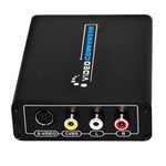 HDMI to 컴포지트 / AV S-비디오 컨버터 RCA CVBS/L/R 비디오 컨버터 어댑터, EU 플러그, HDMI to AV + S-비디오
