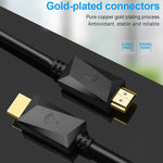 ROCKETEK HDMI01Y-2 HDMI 2.0 4K 30Hz 3D HD 금도금 커넥터 HDMI 케이블 모든 HDMI 기기용, 길이: 2m