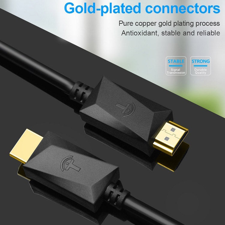 ROCKETEK HDMI01Y-2 HDMI 2.0 4K 30Hz 3D HD 금도금 커넥터 HDMI 케이블 모든 HDMI 기기용, 길이: 2m