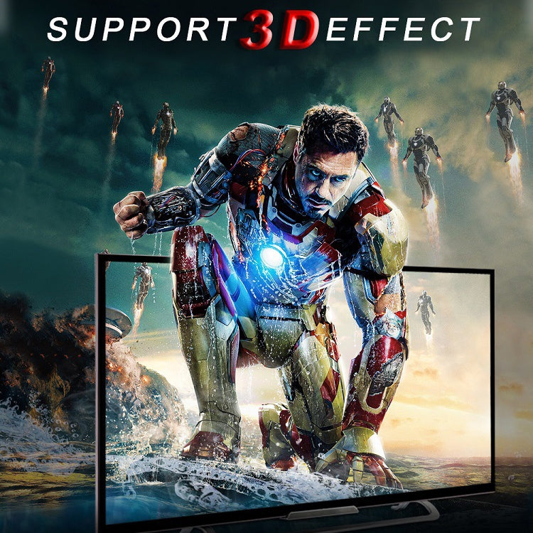 ROCKETEK HDMI01Y-2 HDMI 2.0 4K 30Hz 3D HD 금도금 커넥터 HDMI 케이블 모든 HDMI 기기용, 길이: 2m