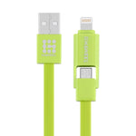 HAWEEL 1m 2 in 1 마이크로 USB & 8핀 to USB 데이터 동기화 충전 케이블, 두 커넥터가 있는 2 in 1 케이블