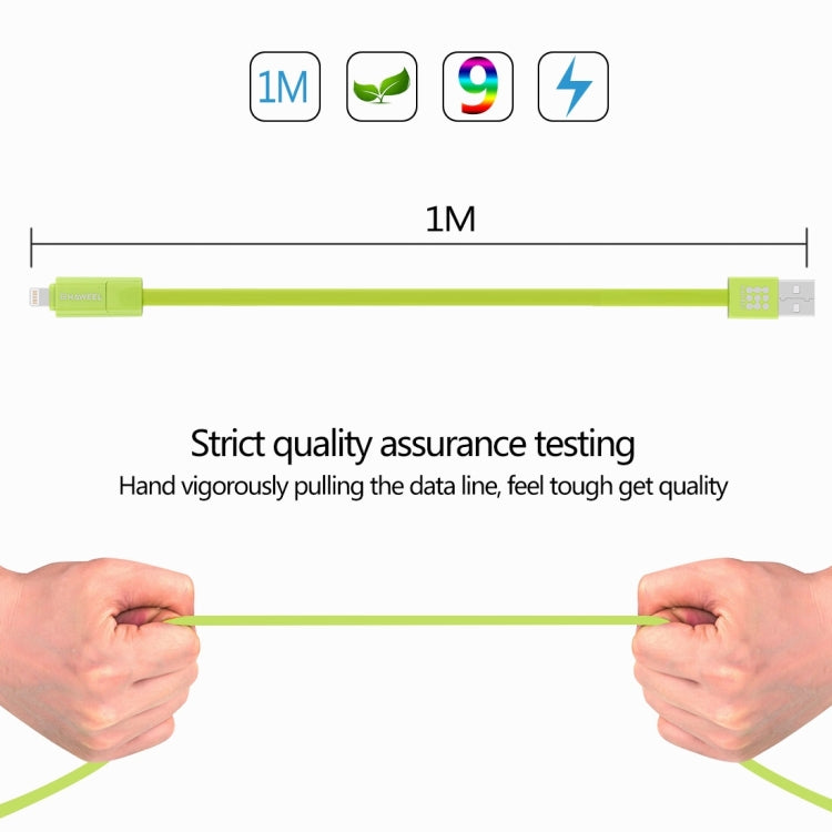 HAWEEL 1m 2 in 1 마이크로 USB & 8핀 to USB 데이터 동기화 충전 케이블, 두 커넥터가 있는 2 in 1 케이블