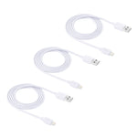 3개 HAWEEL 1m 고속 8핀 to USB 동기화 및 충전 케이블 키트 아이폰, 아이패드용, 3개