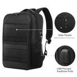HAWEEL 14W 태양광 패널 파워 백팩 노트북 가방, 손잡이 및 5V / 2.1A 최대 USB 충전 포트 포함, 14W 백팩