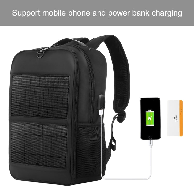 HAWEEL 14W 태양광 패널 파워 백팩 노트북 가방, 손잡이 및 5V / 2.1A 최대 USB 충전 포트 포함, 14W 백팩